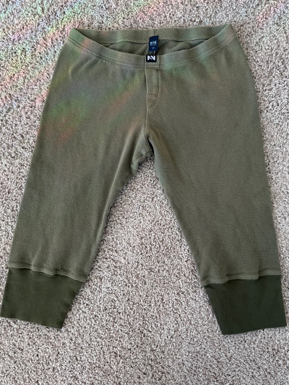 Men's Olive Green Thermal Leggings by N2N